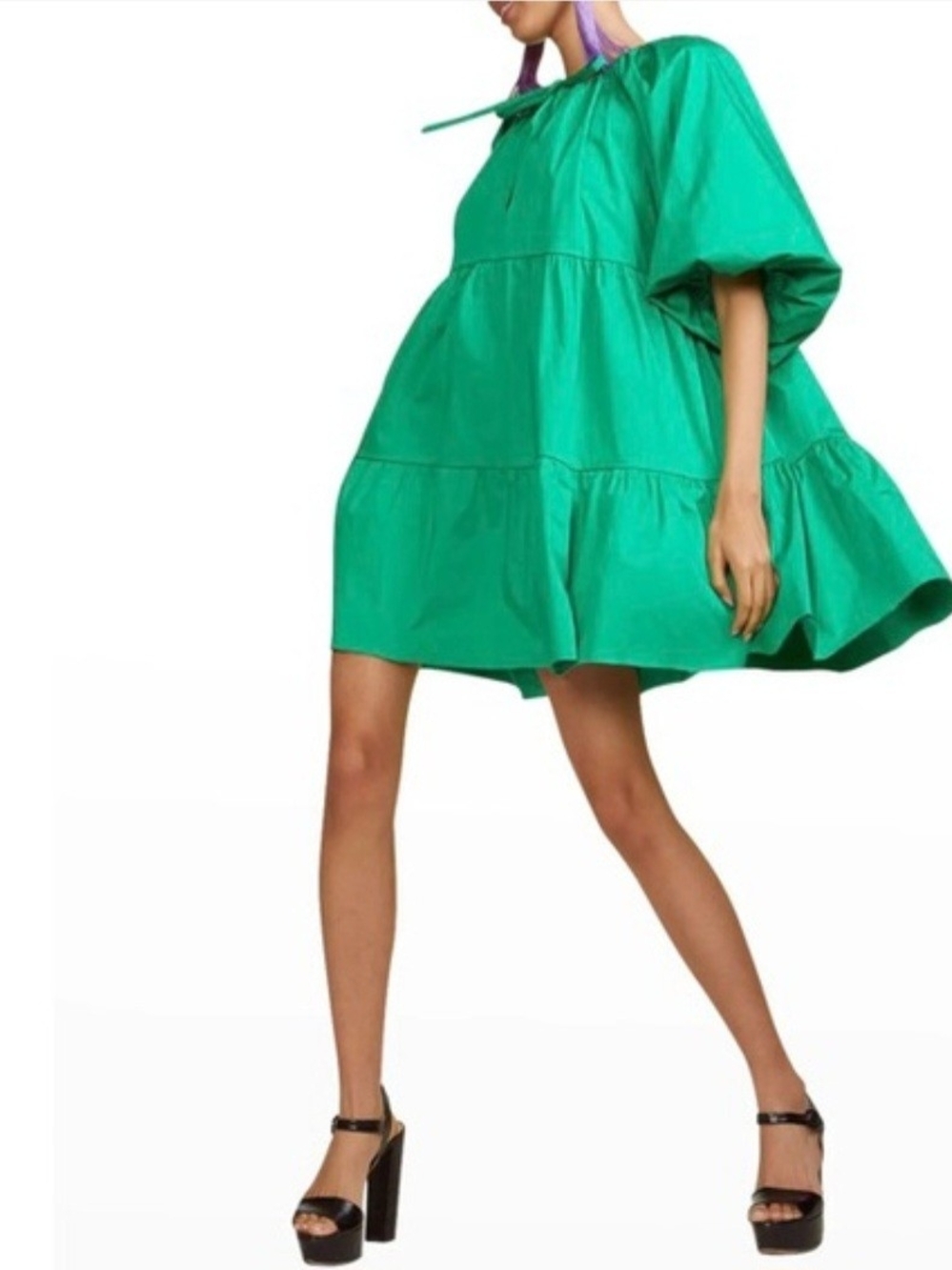 Cynthia Rowley Emerald Green Tiered Dress
